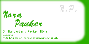 nora pauker business card